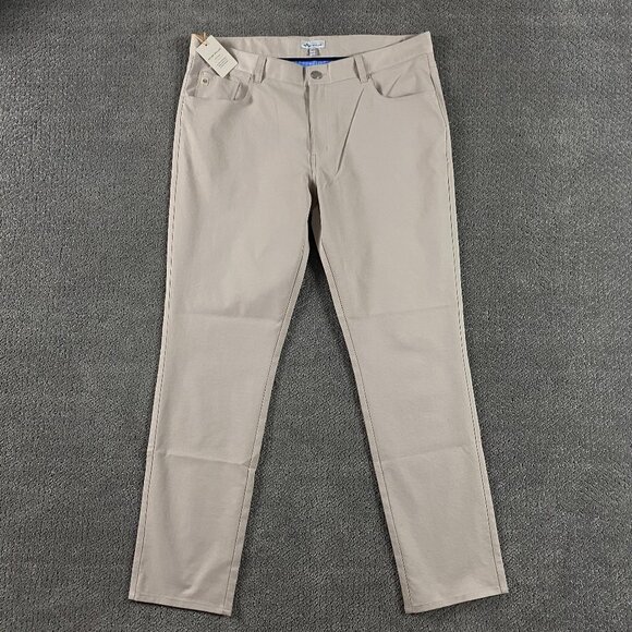 Peter Millar Crown Sport Pants Men's 38 x 32 Khaki EB66 Golf Performance NWT NEW - Picture 1 of 15